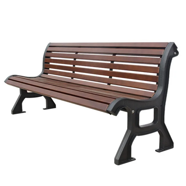 

Urban Street Furniture Commercial Wood Plastic Composite Bench Seat Outdoor Park Public Garden Wooden Slatted Seating Bench