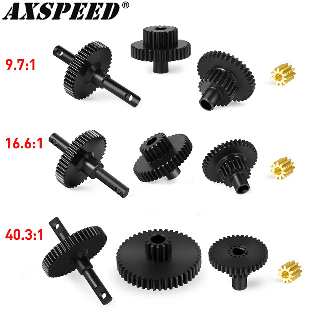 AXSPEED Steel Transmission Gear Pinion Overdrive Underdrive Set for 1/18 TRX4M RC Crawler Car Upgrade Parts