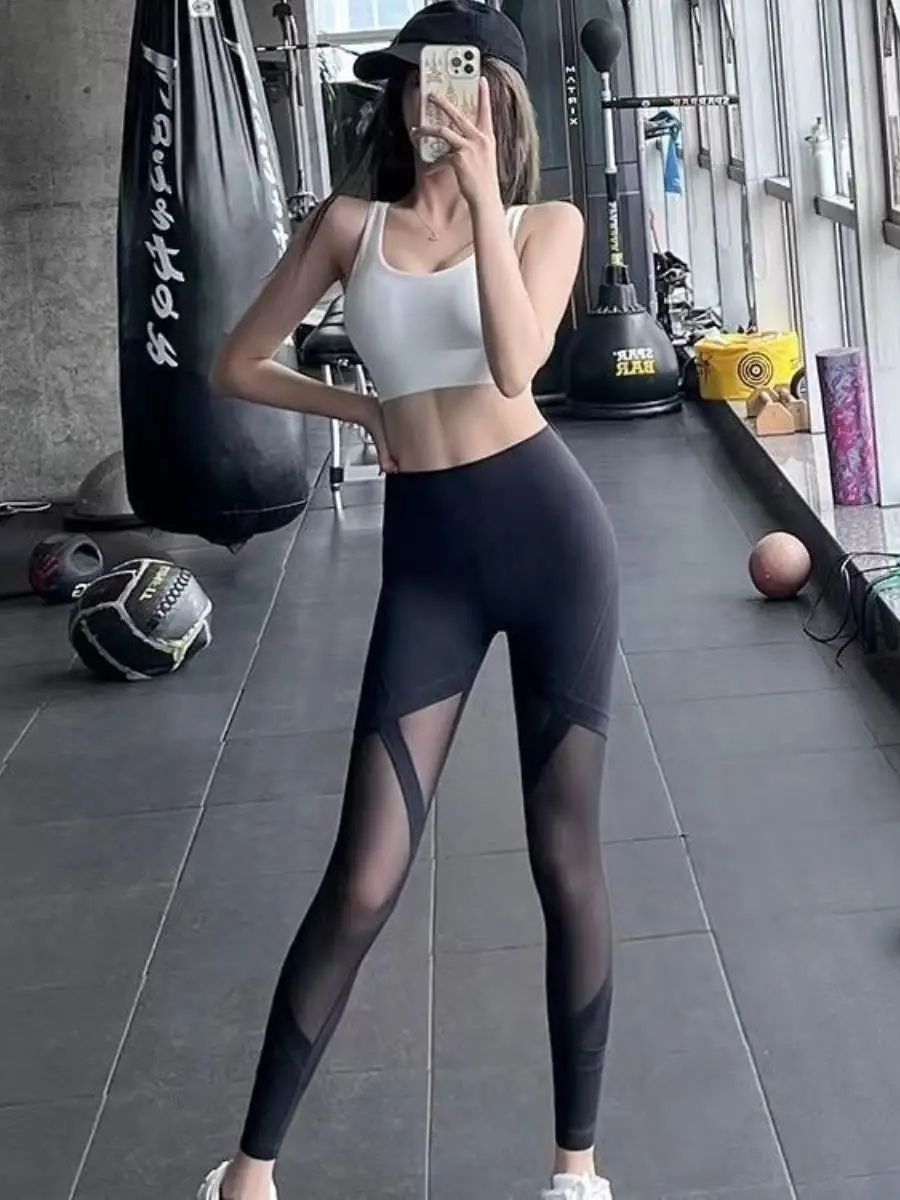 

Sexy Me Yoga Pants High Waist Running Sports Trousers Elastic Training Fitn Pants Women's Base Layer Pants High Waist Lo...