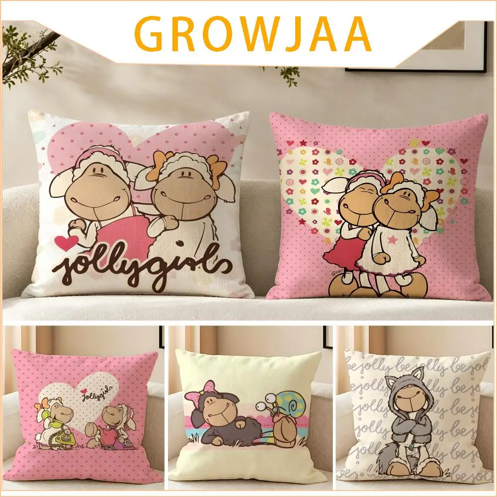 Ip NICI Sheep Cushion Cover Pillow Short Plush fresh natural Cushion for Living Room Bedroom Sofa Home Decoration