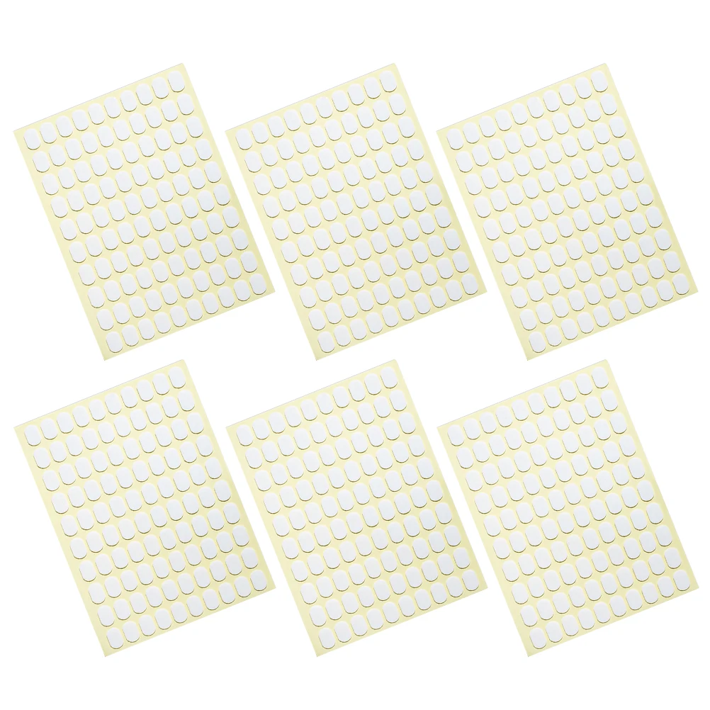 

6 Sheets Double-sided Adhesive Strips Transparent Oval Nail Patch Holder for Nail Art Tools French Tip Stickers Manicure