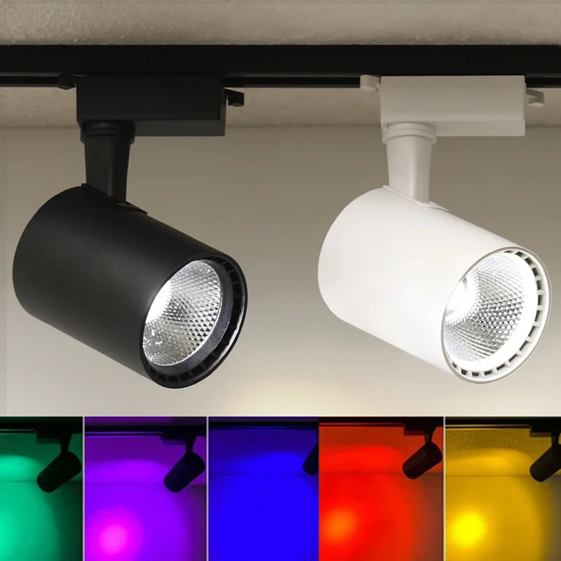 

RGB Remote LED Rail Spotlight COB Adjustable Ceiling Track Light AC220V Home Stage Bar KTV Cloth Shop Store Track Spot Light