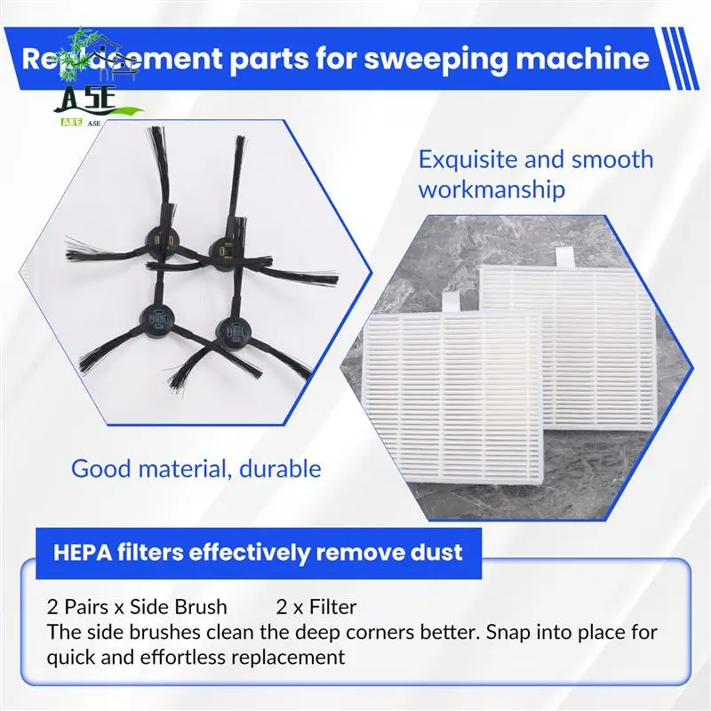 

A05E-Запасные части, совместимые с запасными частями для робота-пылесоса Ilife V8S X750 X785 V80, фильтрами Hepa, боковой щеткой