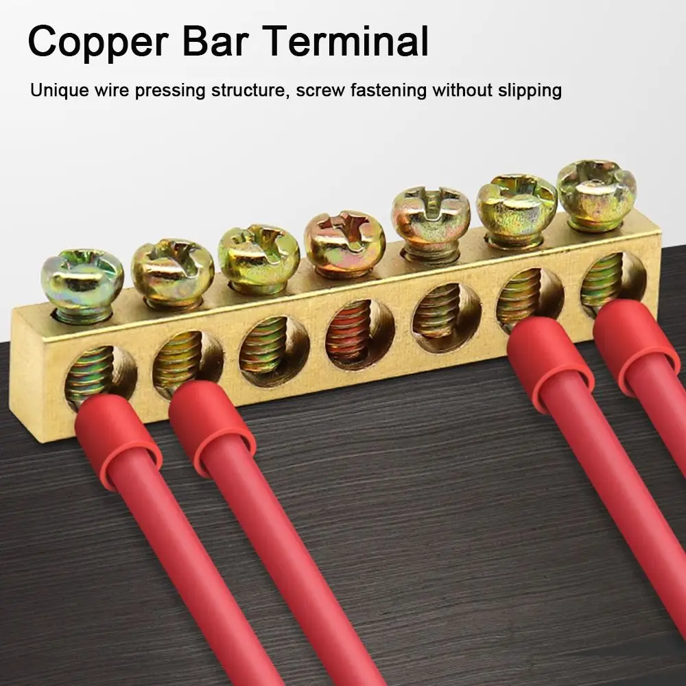 1Pcs Copper Wire Screw Connector Multi-specification Hole Screw Brass Connection Row Junction Box Copper Bar Terminal Electrical