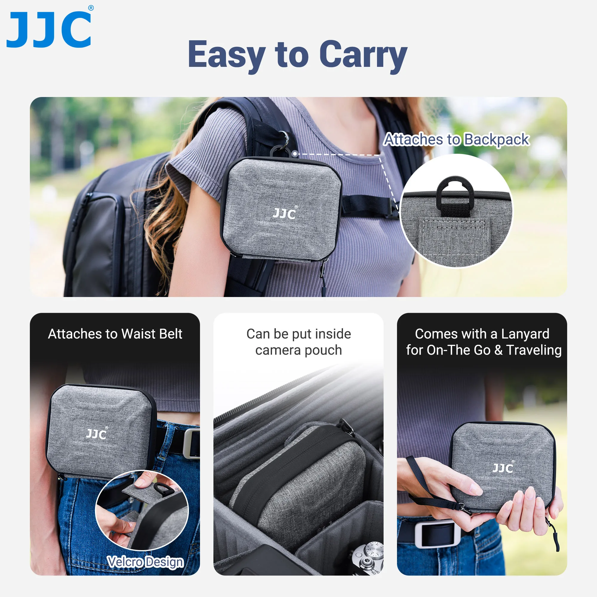 JJC 4 Pocket Filter Case for Circular Filter Up to 95mm W Belt Loop Dustproof Camera Filter Storage Wallet for ND UV CPL Filter