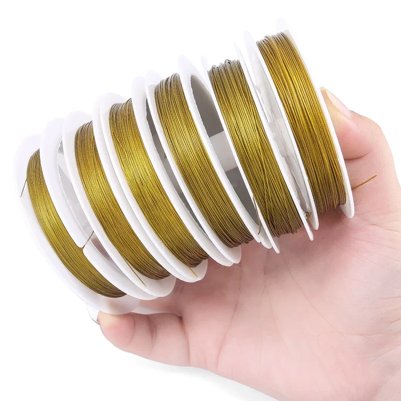 

0.3-0.6mm Stainless Steel Bead String Wire Gold Plated Jewelry Wire for Jewelry Making DIY Necklace Bracelet Bead Craftwork