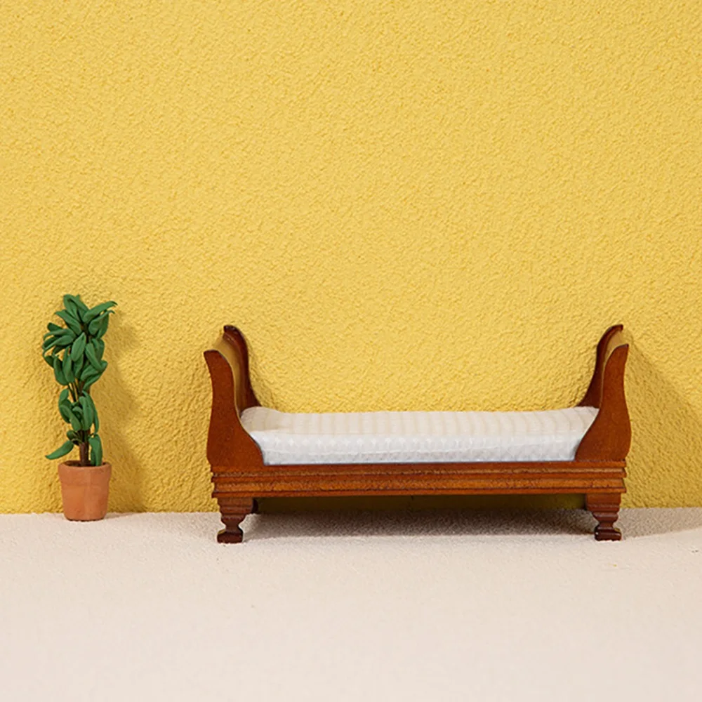 

1/12 Dollhouse Mini Single Bed Home Bedroom Furniture Model House Decor Accessories