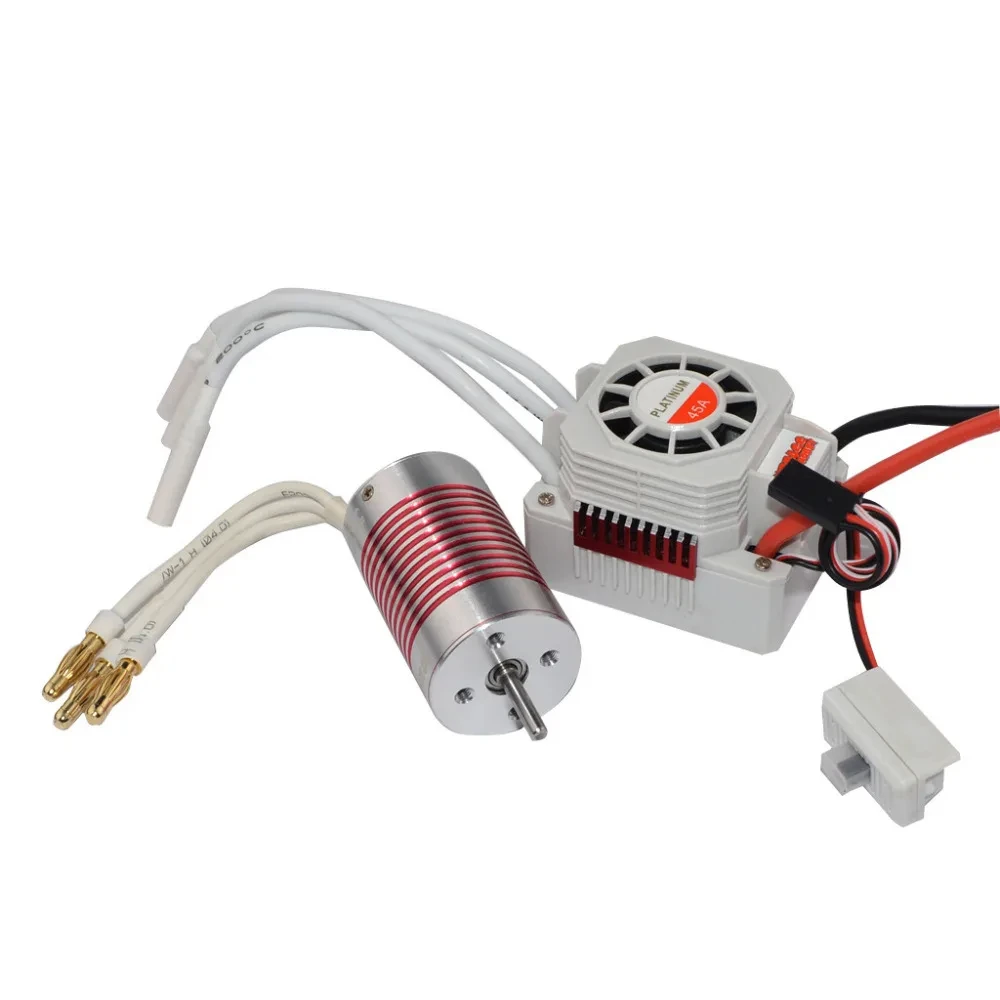 Platinum Waterproof 4 Poles 2845 4370/3930/3800/3100KV Motor + 45A Electronic Speed Controller For 1/12 1/14 RC Car