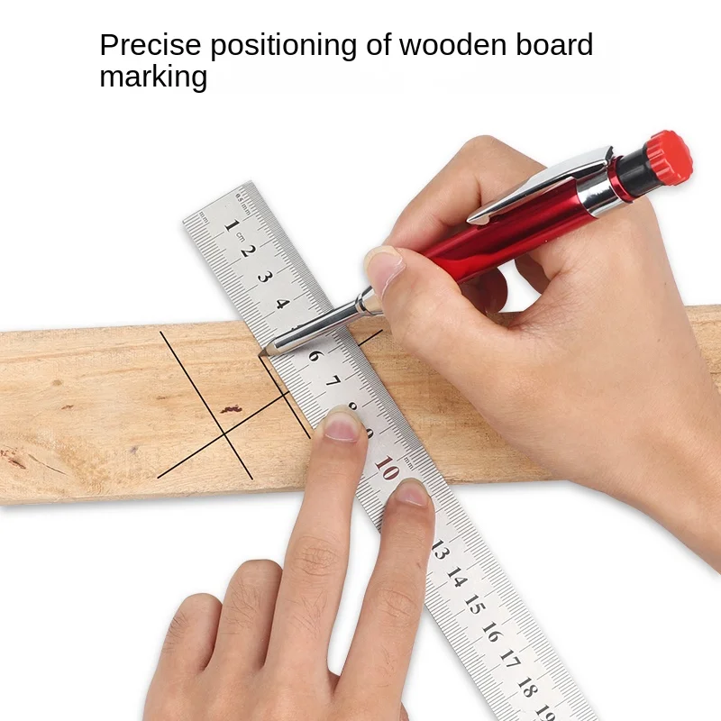2.8mm Metal Solid Carpenter Pencil Automatic Mechanical Pencil 12 Lead Refills  Built-in Sharpener Carpentry Premium-Quality