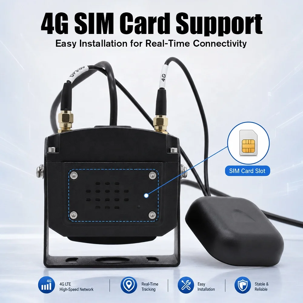 4G Camera ADAS/DMS/BSD AI Smart Optional 1080P HD Night Vision 512GB Storage Vehicle Security For Truck Bus Fleet Management