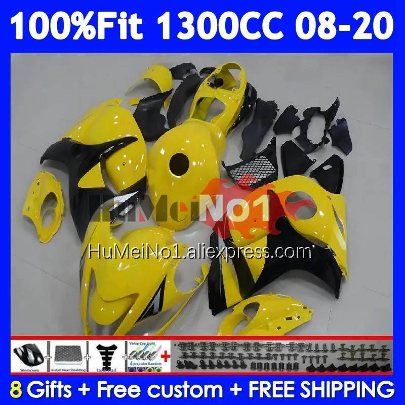 Fairing For SUZUKI GSXR 1300 Hayabusa GSXR-1300 127No.20 GSXR1300 2008 2009 2010 2011 2012 2013 14 15 Blk yellow 16 17 18 19 20