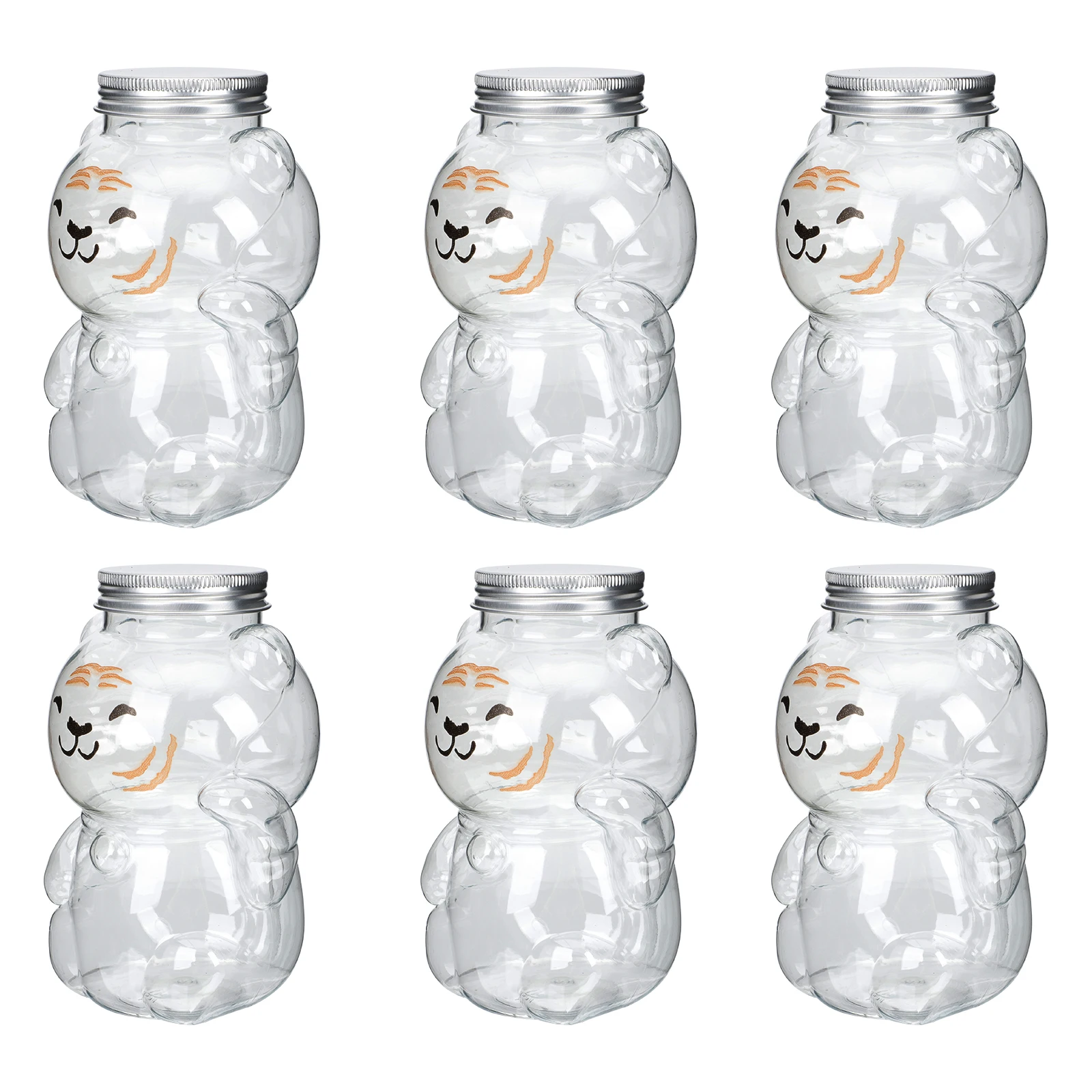

6 Pcs Bottles Cold Milk Tea Beverages Plastic Juice Drinks Reusable Containers The Animal
