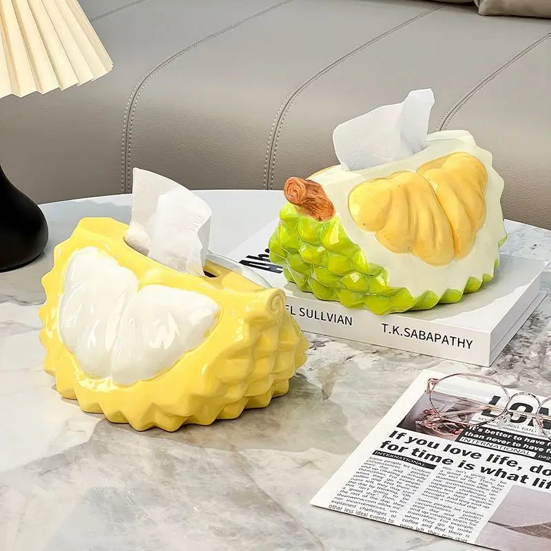 Durian tissue box, living room paper box, storage box, high-end light luxury creative 2025 new dining table tissue box