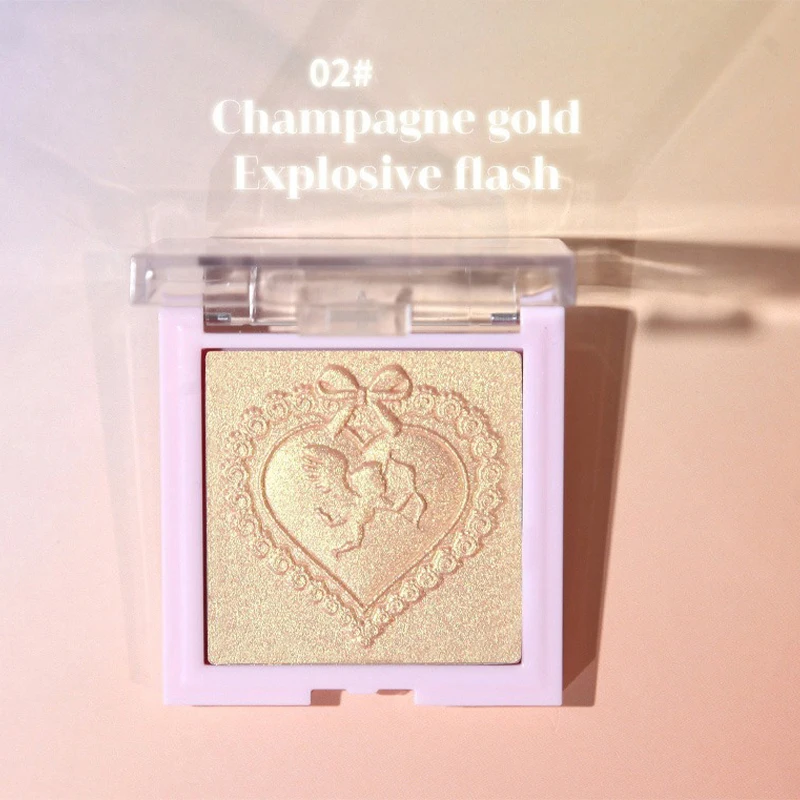 Glitter Highlight Poweder Palette Makeup Glow Face Body Contour Lasting Brighten Face Waterproof Cosmetics Love Heart Powder