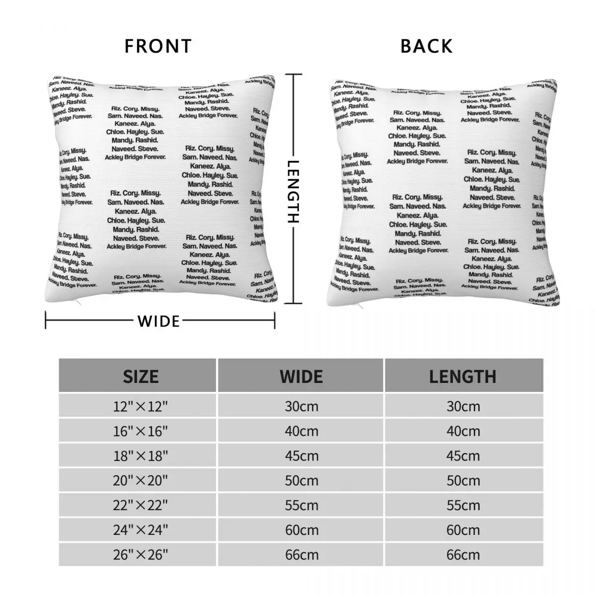 Ackley Bridge Forever Square Pillowcase Polyester Linen Velvet Printed Zip Decorative Sofa Seater Cushion Cover