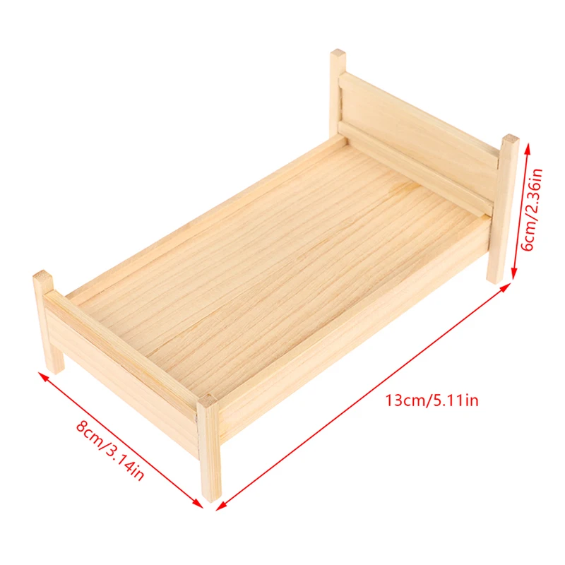 Brinquedo modelo de cama para crianças, mobília Dollhouse, simulação em miniatura, acessórios DIY, 1:12, 1pc