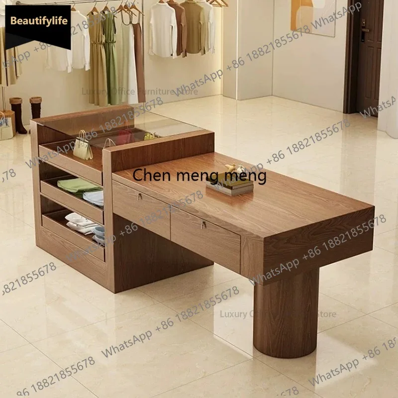 D80 Modern Minimalist Island Display Counter Nordic Creative Clothing Store Jewelry Display Table Custom Commercial Furniture
