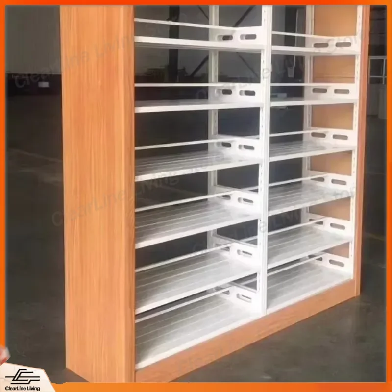 Heavy Duty Steel Bookshelf Metal Library Shelving Unit Industrial Iron Bookcase File Storage Cabinet for School Office