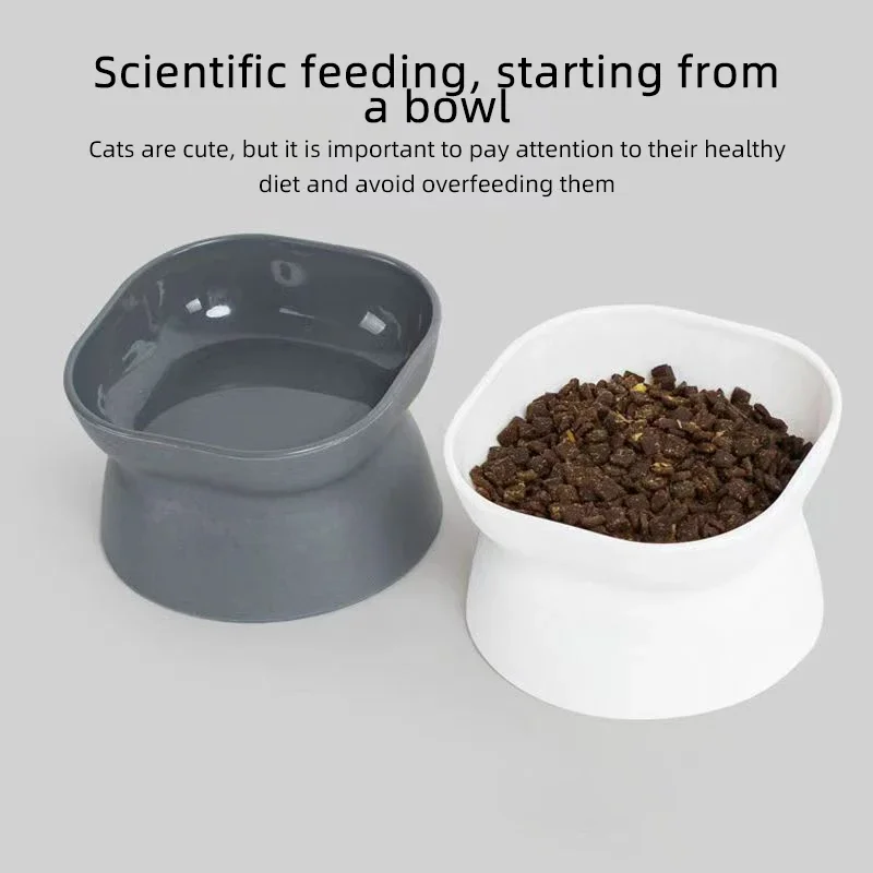 Dual-purpose Cat/Dog Food Bowl, Elevated Anti-Vomiting Cat Feeder Whisker Stress-Free Dog Plastic Cat Feeding Bowls