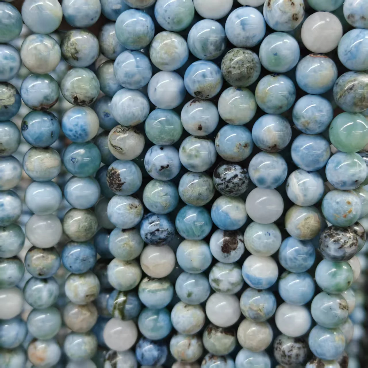 XingYu Natürliche A+ Dominikanische Larimar-Perlen Armband Glatt Rund Lose Für Schmuckherstellung Armband Elastisch Handgemachter Schmuck – Detail 4