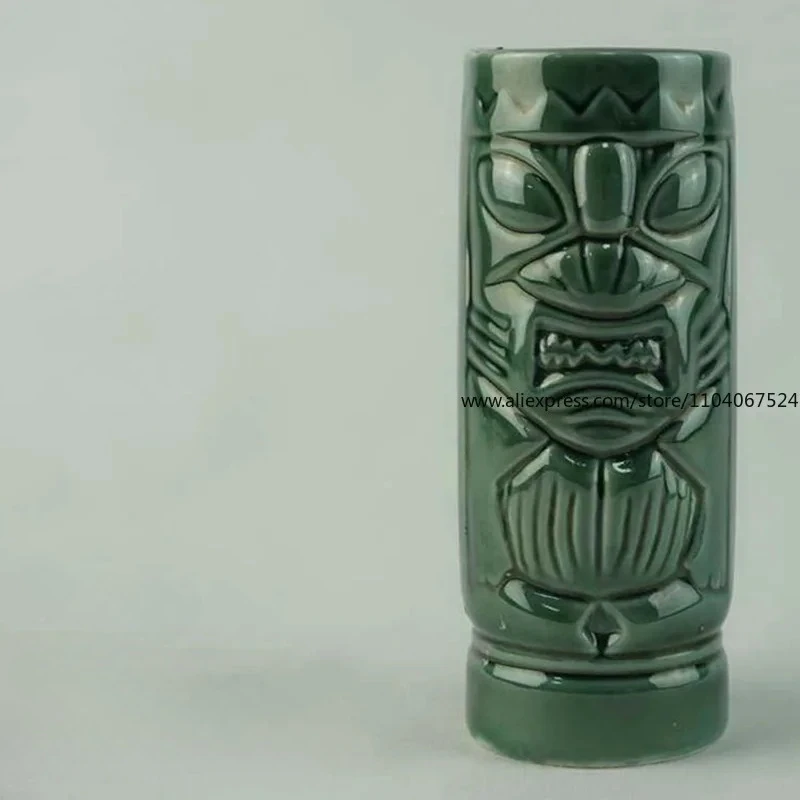 هاواي السيراميك TIKI الإبداعية كوكتيل الزجاج الإغاثة الزجاج كوب تيكي زومبي وجه الإنسان