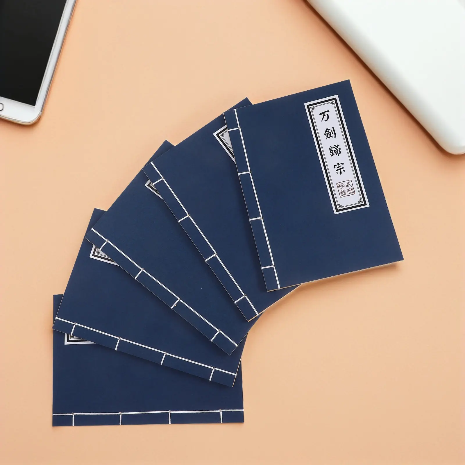 

Набор из 5 традиционных китайских блокнотов: винтажные, пустые, без линовки, для записей, каллиграфии и заметок в стиле кунг-фу