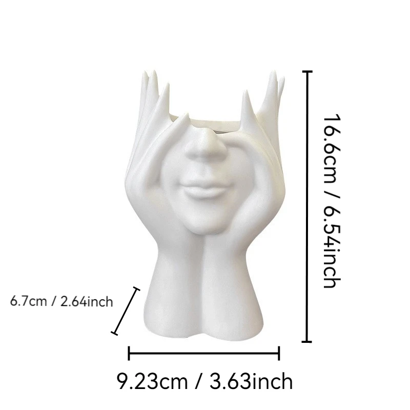 Nordic Art Face Pen Holder Desk Organizer Creative Makeup Brush Storage Cup Office Desktop Stationery Accessories Decor Vase