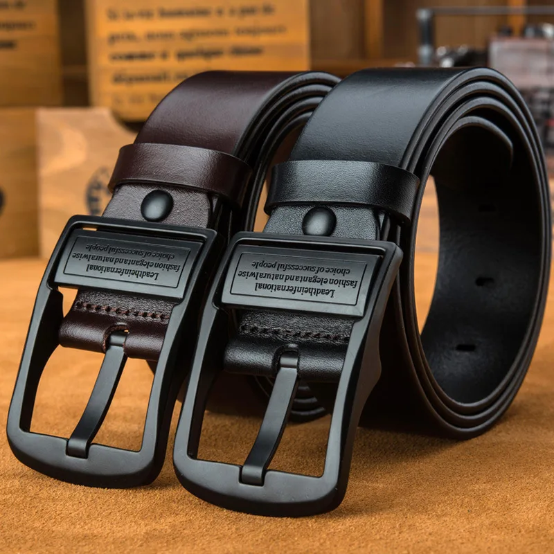 Men's Adjustable Reversible Belt with Black Buckle, Vintage Durable Classic Style for Business, Casual and Formal Occasions Wear