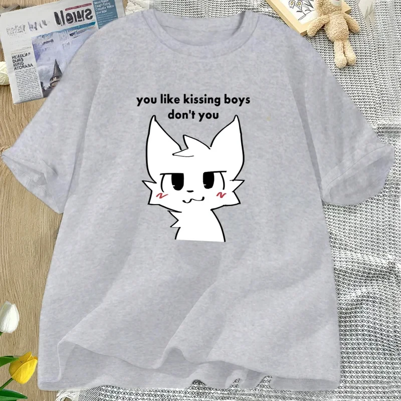 Boykisser مضحك فروي ميمي الجرافيك تي شيرت ثنائي الجنس LGBTQ فخر تي شيرت عادية تقبيل المرأة تي شيرت الملابس #4