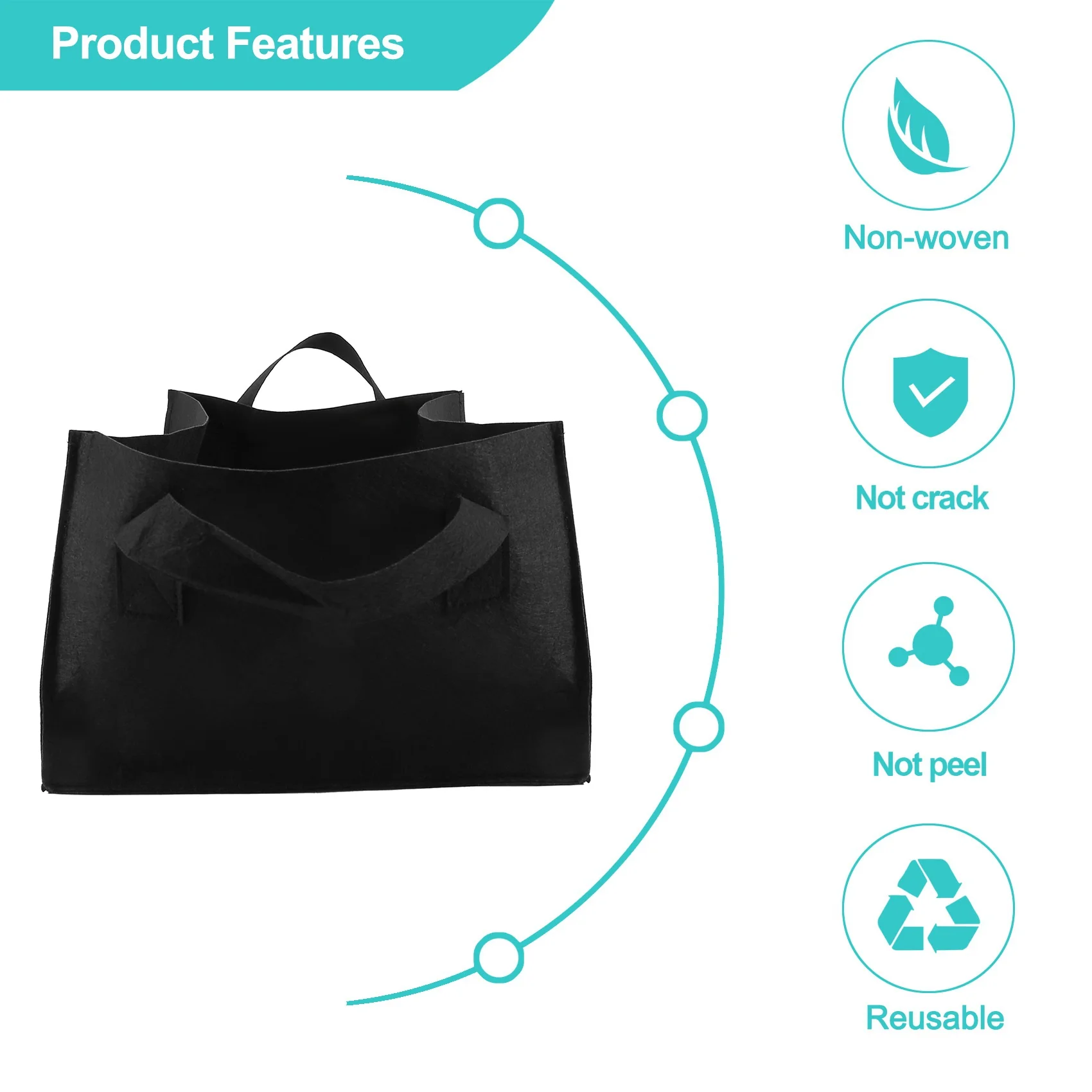 US bag5 Pack Borsa per coltivazione di fiori da giardino quadrata con letto da giardino rialzato in tessuto