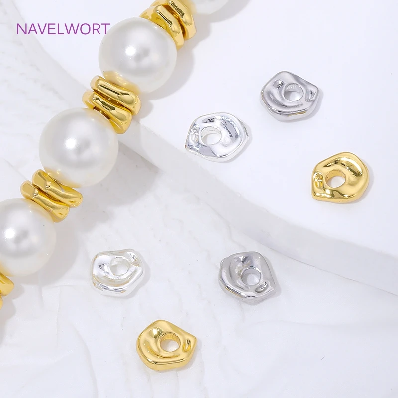 18K Gold Plated Flat Spacer Beads For Jewelry Making,Separators For Beads,DIY Bracelet Making Supplies,Accessories For Beads image 3