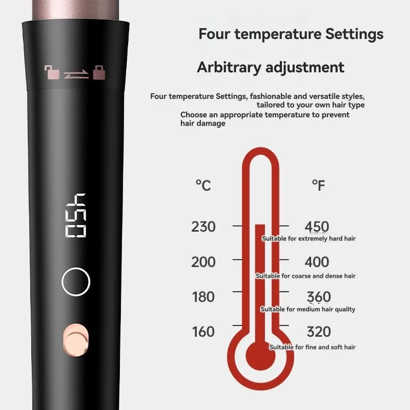 【BUYERS】Multifunctional 5-In-1 Curling Iron Set With Interchangeable Titanium Coated Barrels, LCD Display, 110-220V EU Plug