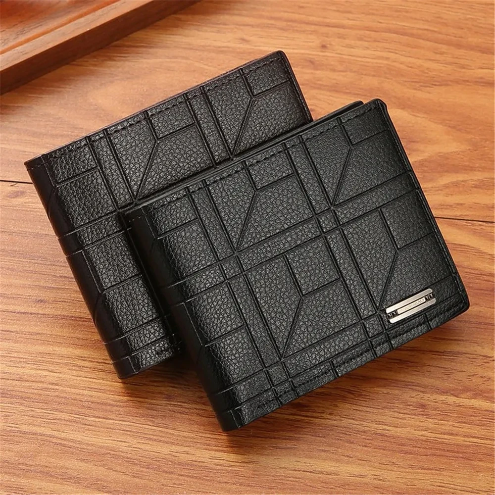 Mens Wallet Short Design Causal Purses Male Folding Wallet Coin Card Holders Slim Money Bag New Hot Men PU Leather Wallet