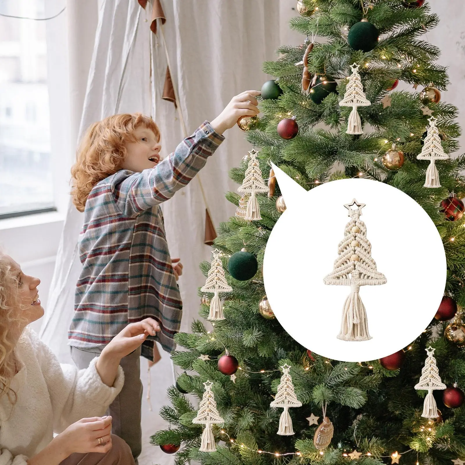 Christmas Tree Ornaments Boho Macrame Boho Christmas Macrame Decoration For Bedroom Living Room Apartment Dorm Gallery Home