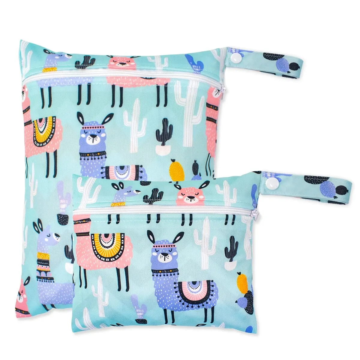 2 pezzi Set Tasca con cerniera liscia Uso multi-scenario Può essere appeso Copertura per pannolini riutilizzabile impermeabile WetBag Borsa da yoga lavabile