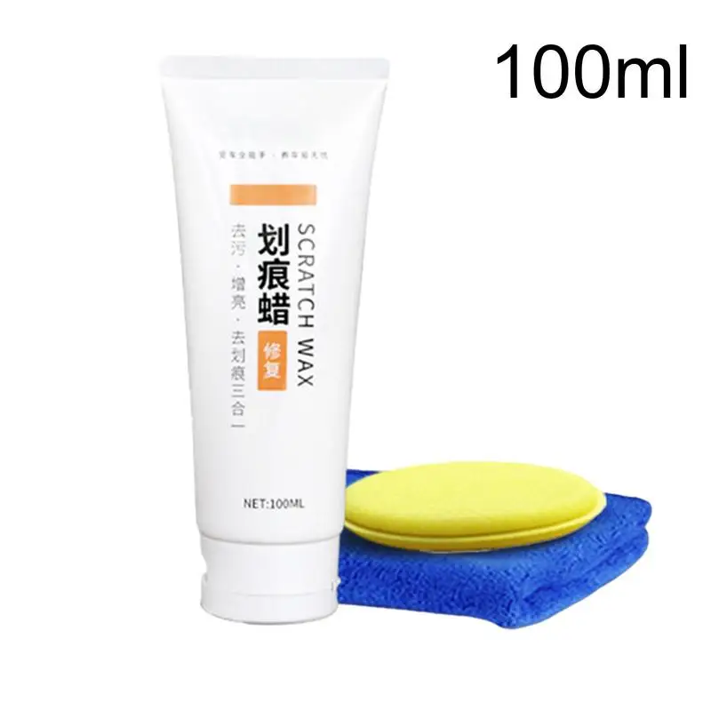 100ml Car Scratch Remover Universal Compound Polish For Vehicles With Cloth And Sponge Auto Scratch Remover Paste Restoration