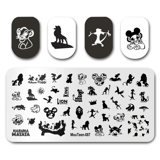 Stamp Plate MouTeen-181 Big Disney Lilo Stitch Nail Stamping Plates Manicure Set For Nail Art Stamper