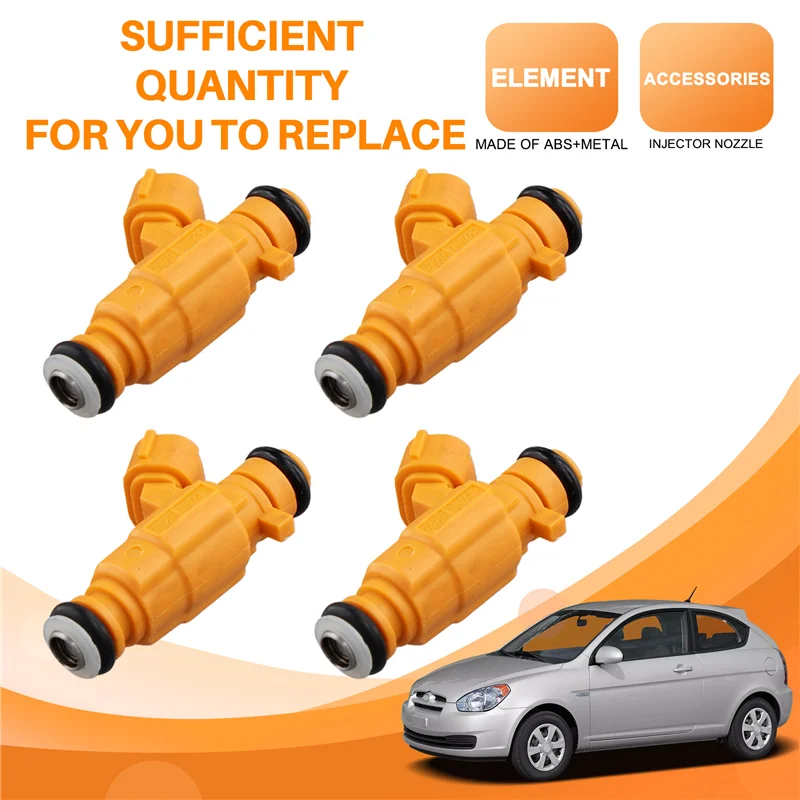 4PCS 35310-03300 Fuel Injector Nozzle For Hyundai Accent Verna Pony Kia Rio 1.4L 3531003300