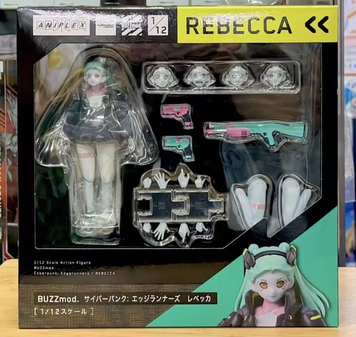 Figura oficialmente licenciada de Rebecca de Aniplex Buzzmod, modelo de personaje de anime Cyberpunk Edgerunners Crossroad.
