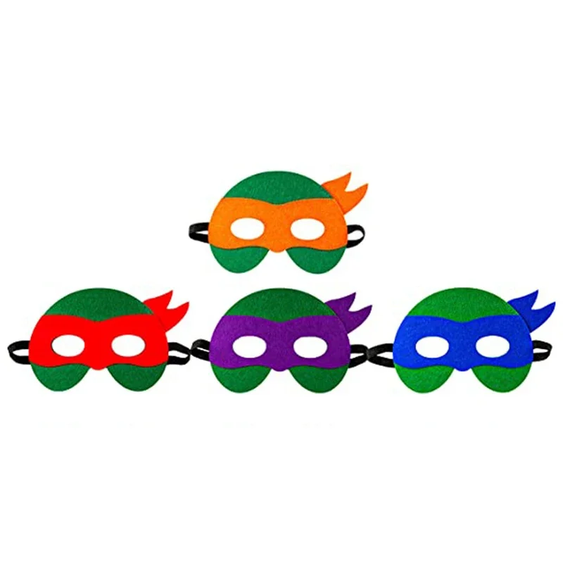 Teenage Mutant Ninja Turtles Felt Masks Kid Toy with Elastic Rope Party Cosplay Props for Halloween Party Decoration Accessories