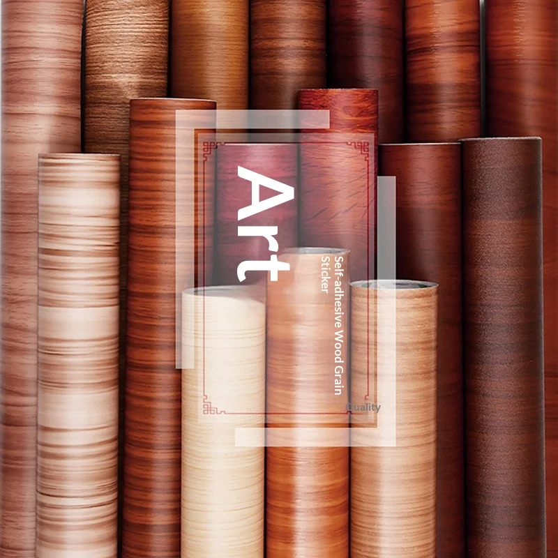 5M Wood Grain Stickers Waterproof Self-adhesive Wallpaper Tables Wardrobes Cabinets Old Doors Furniture Renovation Wallpaper