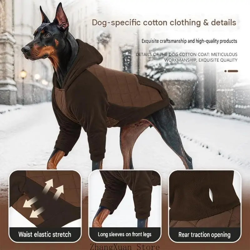Zwei Kapuzenjacken für Hunde mit Vorderärmeln, Wintermantel für Spaziergänge bei kaltem Wetter, 3 x – Detail 5