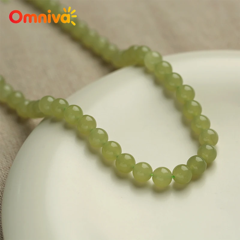Natural Stone Hotan Jades Smooth Beads For Jewelry Making DIY keychain Crafts Accessories Handstring 15'' Wholesale 6/8/10/12MM - view 5