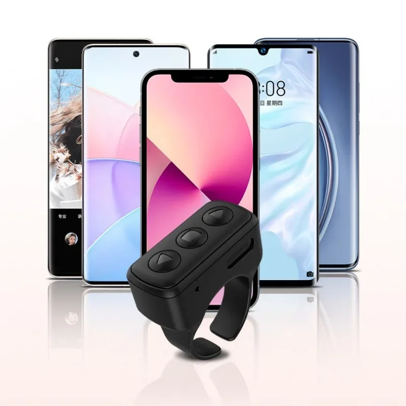 Wireless Bluetooth Mobile Selfie Lazy Artifac Tiktok Remote Control Smart Finger Ring Phone Page Turn Controller for Android iOS