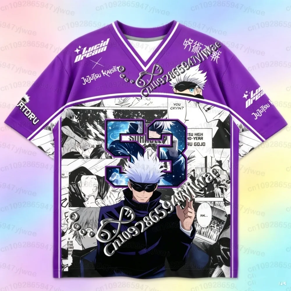 26 Sommer Herren Kinder Jersey Jujutsu Kaisen Satoru Gojo Yuta Megumi Kurzarm T-Shirt Anime Fan Tee Herren Damen Kinder T-Shirt – Detail 5