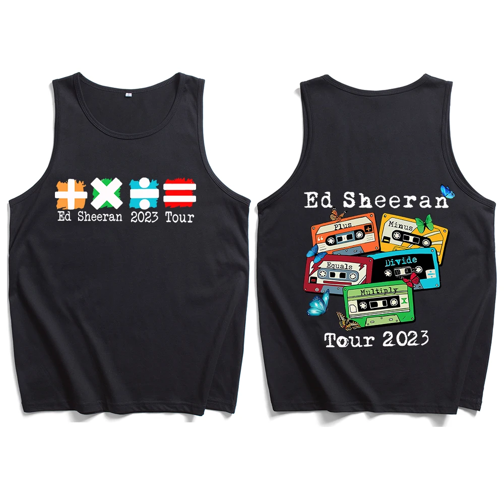 2024 Ed Sheeran World Tour Music Shirts Vest Tank Tops T-Shirt Man Woman Tops Sleeveless