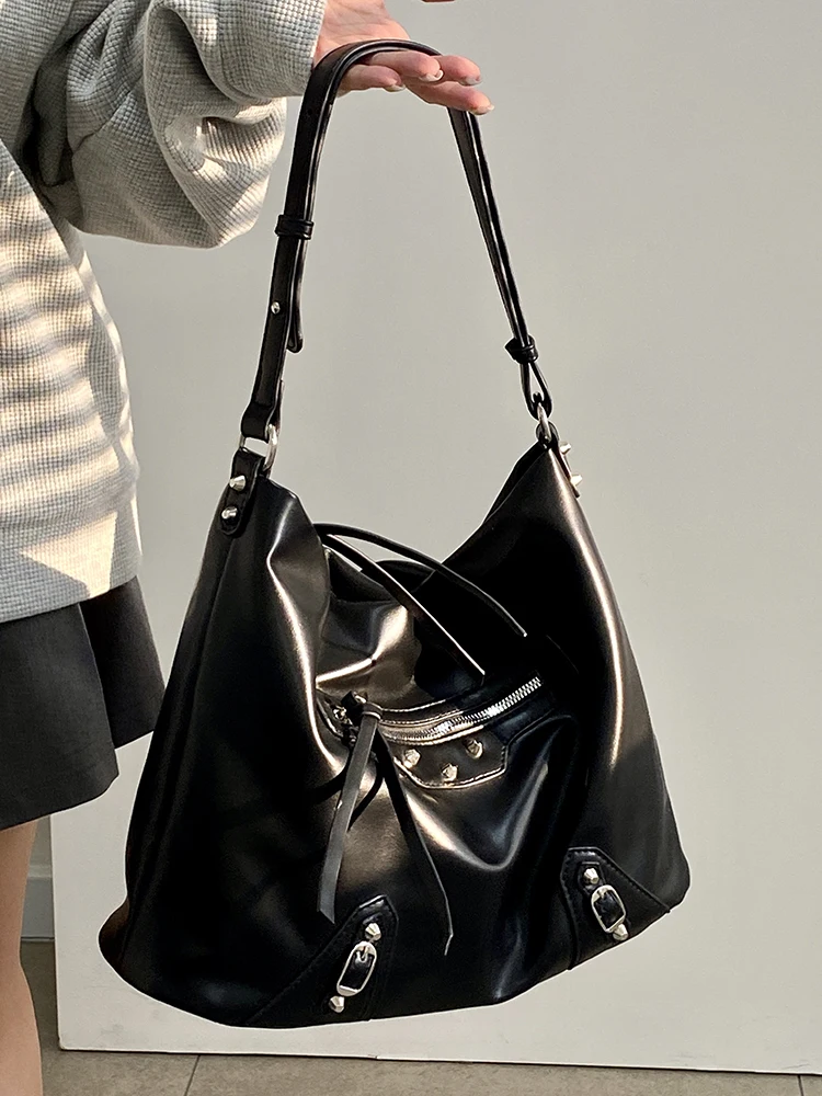 Women Black Leather… - image