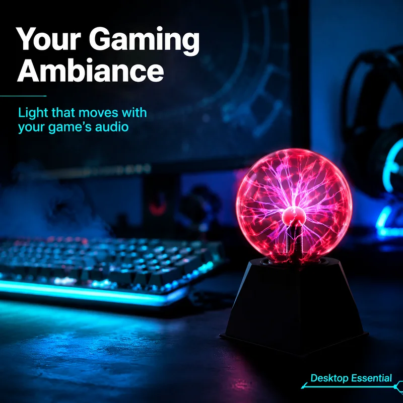 New 4 Inch Plasma Lightning Sphere USB Touch Sound Control Magic Static Ball Science Toy Kids Birthday Gift Desk Atmosphere Deco