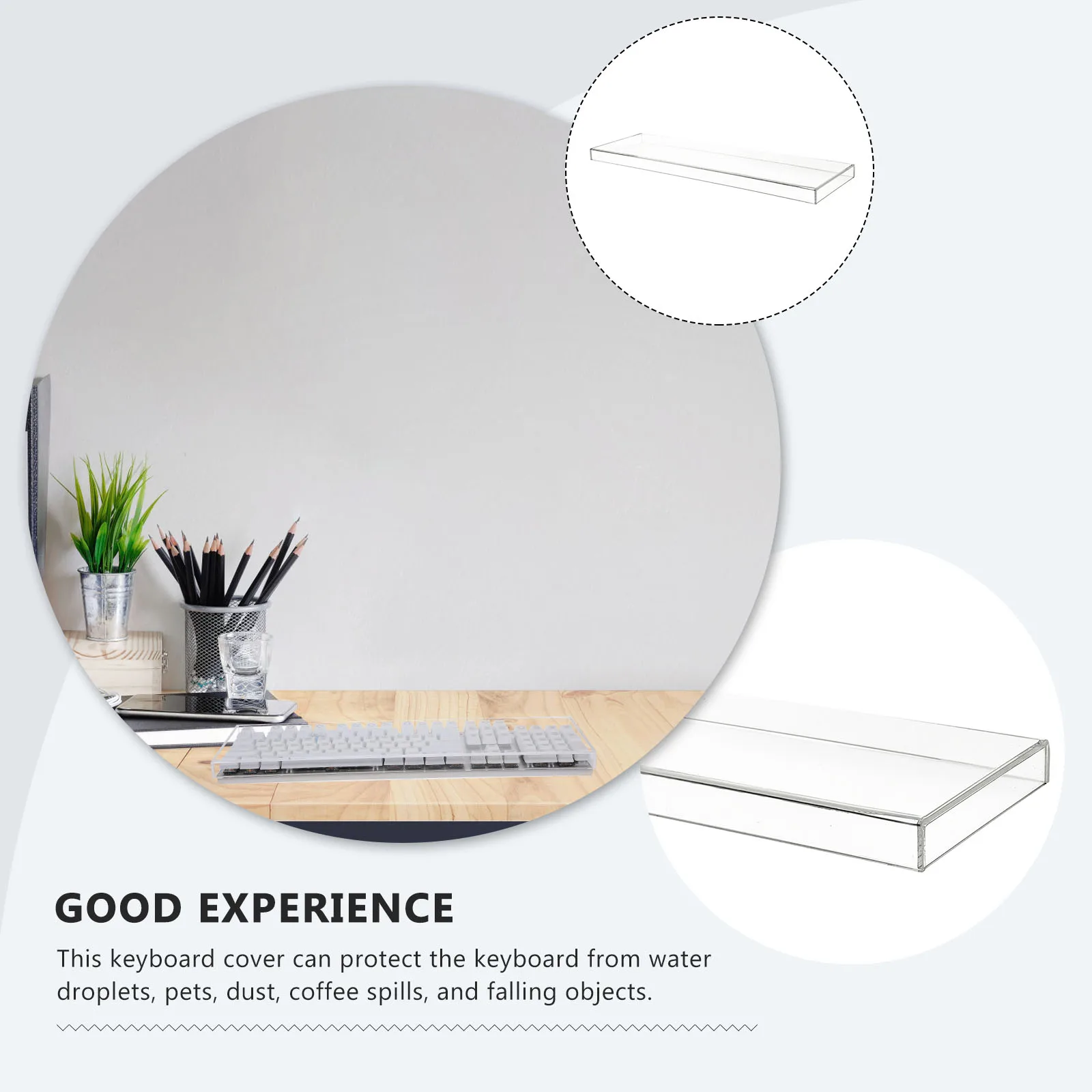 

Premium Acrylic Protector Transparent Dustproof Shield Water Resistant Cat Proof Clear Reusable Cover For Laptop Mechanical