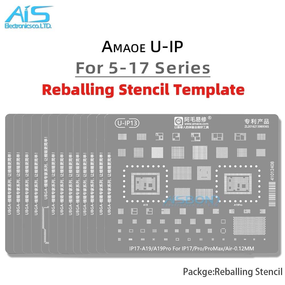 BGA Reballing Stencil For iPhone 17 16 15 Pro Max 14 Plus 11 12 13 X XS XR 8 8P 7 6S 6 A19 A18 A16 A17 A15 A14 A13 A12 A11 CPU